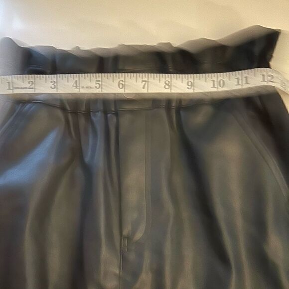 Zara Black Faux Leather High Waisted Paper-bag Waist Pants Size 2 - Picture 12 of 16
